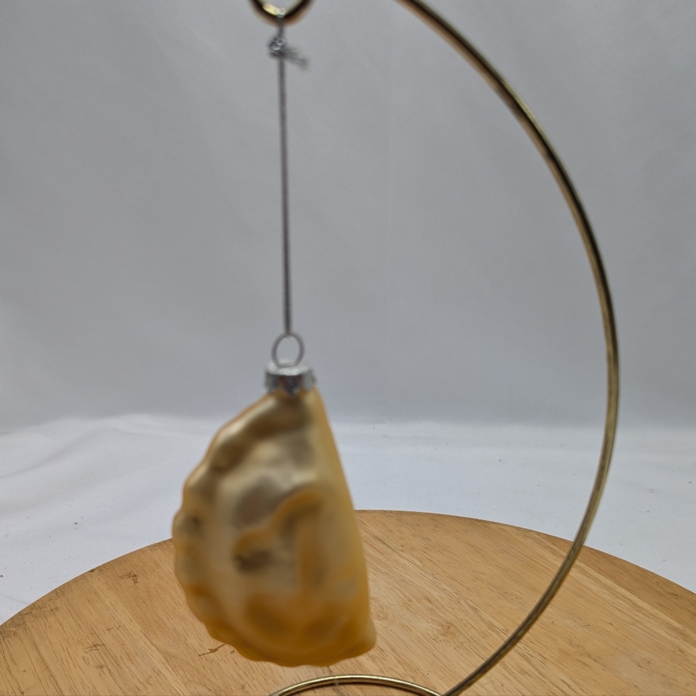Gold Blown Glass Pierogi Ornament-4"